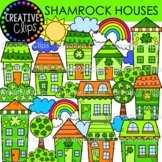 Shamrock Houses Clipart {St. Patrick's Day Clipart}
