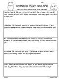 Shamrock Math Story Problems--1/2-Digit Division Worksheet