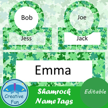 St Patricks Day Gift Tags Editable Labels Printable Shamrock Name tags