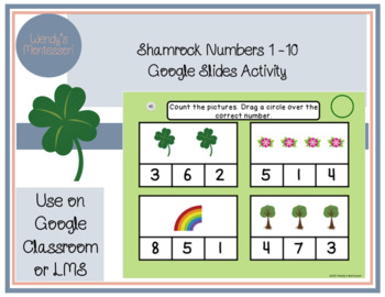Preview of Shamrock Numbers 1-10 Google Slides Digital Activity