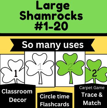 Preview of Shamrock Numbers game, St. Patrick’s Day decor St. Paddy’s Day Pre-K, Preschool