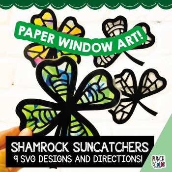 Preview of Shamrock Paper Craft SVG | St. Patricks Day 4 Leaf Clover Activity for Pre-K