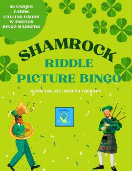 Preview of Shamrock Riddle Bingo for St. Patrick's Day - ESL, EFL, Young Learner K-6th