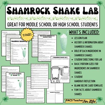 Preview of Shamrock Shake Lab: St. Patrick's Day, FACS, FCS, Cooking, Middle or High School