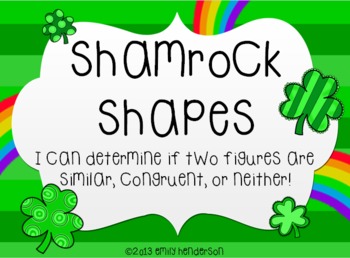 Preview of Shamrock Shapes Scoot or Task Cards (Similar and Congruent Figures)
