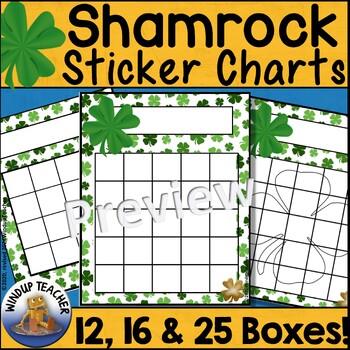 Preview of St. Patrick's Day Shamrock Sticker Reward Charts for Positive Behavior Incentive