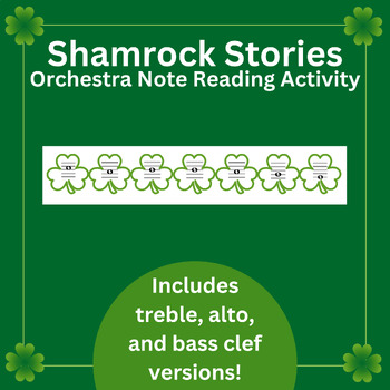 Preview of Shamrock Stories- St. Patrick's Day Note Reading Activity for String Orchestra