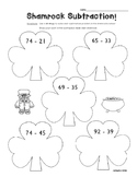 Shamrock Subtraction - Math Leveled Practice for Subtracti