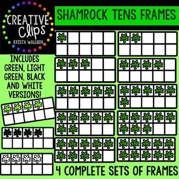 Preview of Shamrock Tens Frames {Creative Clips Digital Clipart}