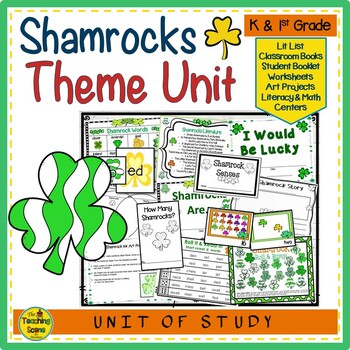 Preview of Shamrock Themed Unit:  Literacy & Math Centers & Activities