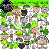 Shamrock Whimsy Bears Clipart {St. Patrick's Day Animals Clipart}