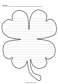Preview of Shamrock Writing Template