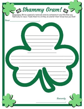 Preview of Shamrock Writing Template Someone I Feel Lucky to Have Saint Patrick's Day