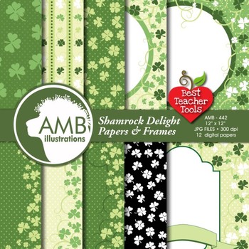 Preview of Digital Papers, St. Patricks Day Papers and Backgrounds, AMB-442