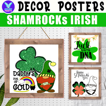 Preview of Shamrocks Irish St. Patrick's Day Posters Classroom Decor Bulletin Board Ideas