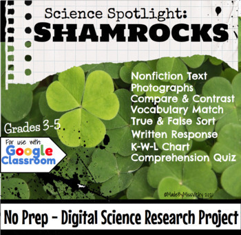 Preview of Shamrocks Research Report  No Prep, Digital Research Project  