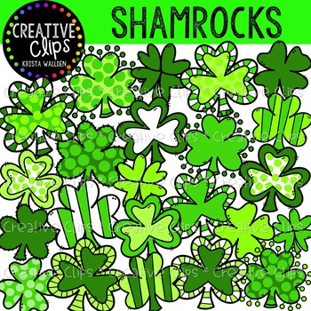 Preview of Shamrocks: St. Patrick's Day Clipart {Creative Clips Clipart}