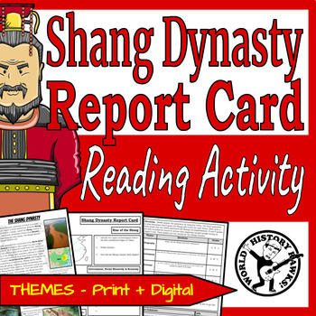 Preview of Shang Dynasty Ancient China Report Card Reading Passages & Comprehension