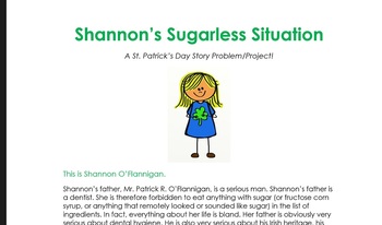 Preview of Shannon's Sugarless Situation: A St. Patty's Day Story Problem