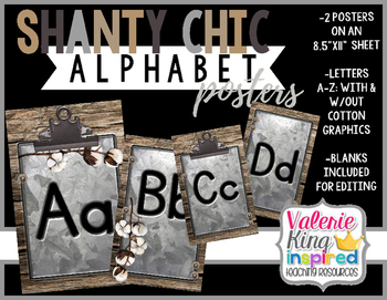 Preview of Shanty Chic Collection: Alphabet Posters (Industrial Farmhouse)