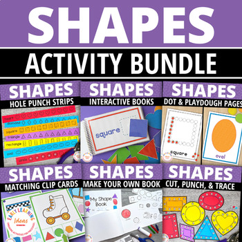 Preview of Preschool Shapes Activities Bundle 2D Basic Shapes for Pre-k & Kindergarten Math