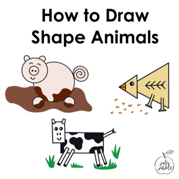Shape Animal Directed Drawings by Jules in Schools | TPT