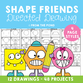 Preview of Directed Drawing 2D Shapes Art and Writing Activities