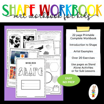 Preview of Shape Art Worksheets - My Big Book of Shape