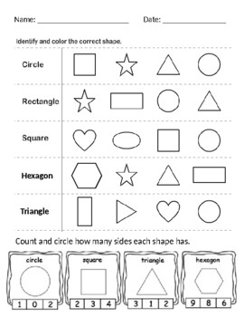 Preview of Shape Assessment: Identification and Number of Sides