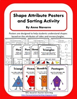 Preview of Shape Attribute Posters and Sorting Activity
