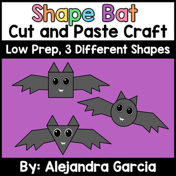 Preview of 2D Shape Bat Craft Activity | Halloween Math