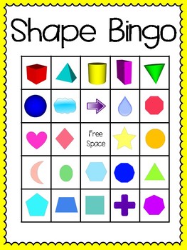 Preview of Shape Bingo (30 completely different cards & calling cards included!)