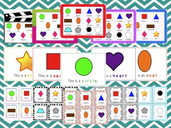 Preview of Shape Bundle - Review ppt, Posters, Flashcards, Write the Room, Tally, Graph