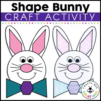Preview of Easter Bunny 2d Shape Craft Math Spring Bulletin Board Ideas Door Decor March