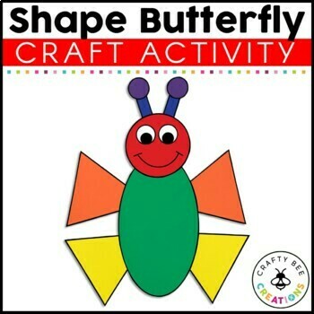 Preview of Shape Animal Craft | Butterfly Craft | Shape Activities | 2D Shapes