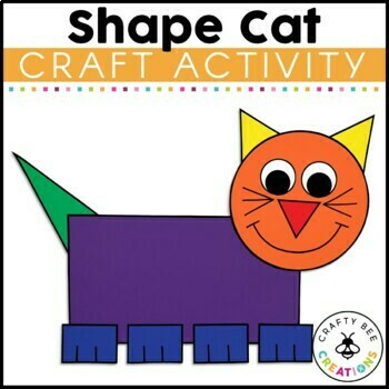 Preview of Shape Animal Craft | Cat Craft | Shape Activities | 2D Shapes