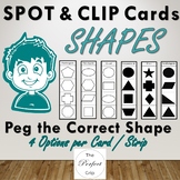 Shape Clip Cards, Spot and Clip with Pegs