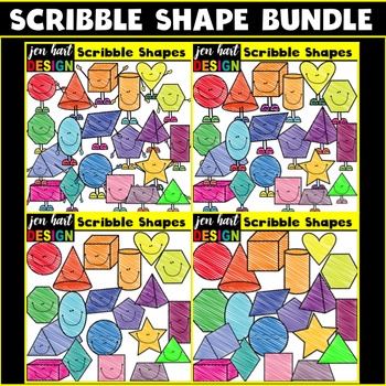 Shape Clipart (Scribble BUNDLE) by Jen Hart Design | TpT