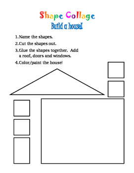 Preview of Shape Collage: Build a Math House