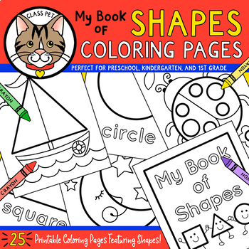 Preview of Shape Coloring Pages for Preschool | Kindergarten | First Grade