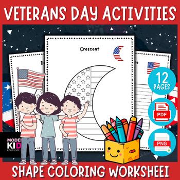 Preview of Shape Coloring Veterans Day Activities