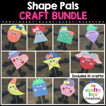 Preview of Shape Craft Bundle | Shape Activities | 2D Shapes | Shape Pals | Geometry | Math