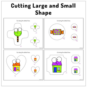 Shape Cutting Practice with Scissors Kindergarten – Trick or Treat Themed