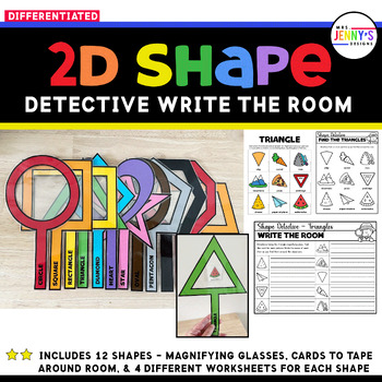Preview of Shape Detective Finders or Viewers | Write the Room Worksheets Activity