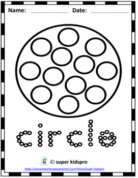 Dot marker shape printables - Math, Kids and Chaos