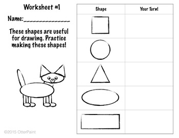 shape drawing practice worksheet by otterpaint tpt