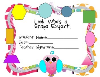 Preview of Shape Expert Award Freebie