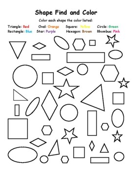 Shape Find and Color by Barbs Creations | TPT