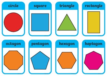 Preview of Shape Flashcards pdf printable for toddlers and small children.