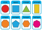 Shape Flashcards pdf printable for toddlers and small children.